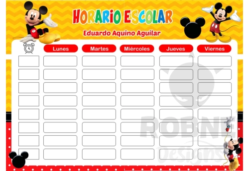 Mickey Mouse Horario Escolar